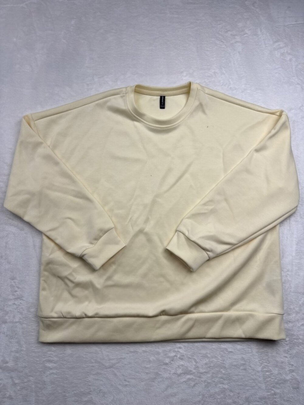 Lazypants Womens Beige Crewneck Sweatshirt XL Ribbed Cuffs